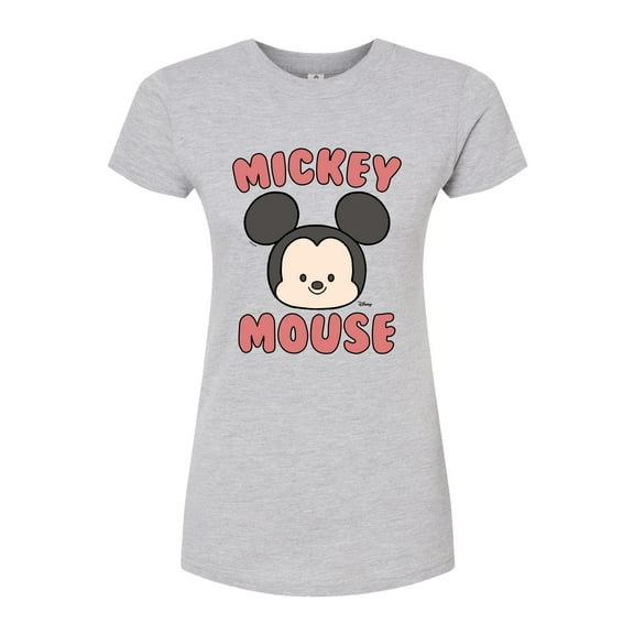 Disney - Mickey Mouse Head - Juniors Fitted Graphic T-Shirt