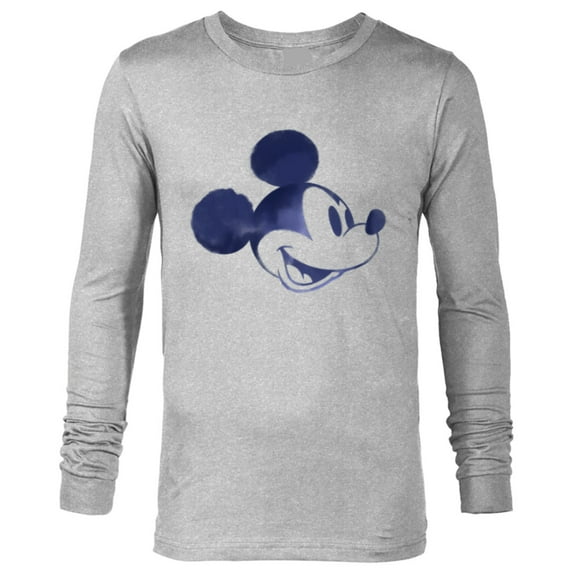 Disney Mickey Mouse Head Retro Vintage Classic - Long Sleeve T-Shirt for Men - Customized-Athletic Heather