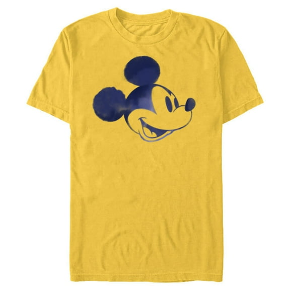 Disney Mickey Mouse Head Retro Vintage Classic - Short Sleeve Blended T-Shirt for Adults - Customized-Yellow