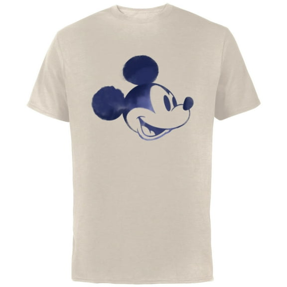 Disney Mickey Mouse Head Retro Vintage Classic - Short Sleeve Cotton T-Shirt for Adults - Customized-Natural