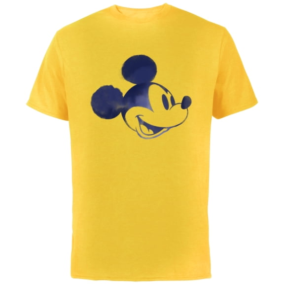Disney Mickey Mouse Head Retro Vintage Classic - Short Sleeve Cotton T-Shirt for Adults - Customized-Yellow