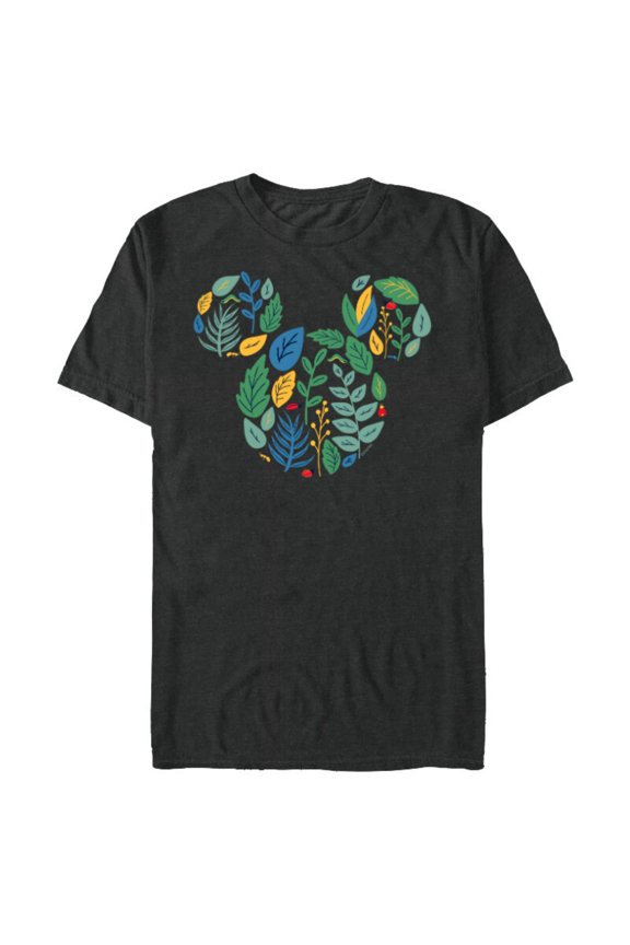 Mickey Mouse Head Shape Icon Botanical Garden Spring - Short Sleeve Blended T-Shirt for Adults - Customized-Dark Heather