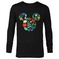 thumbnail image 1 of Disney Mickey Mouse Head Shape Icon Flowers Garden Spring - Long Sleeve T-Shirt for Men - Customized-Black, 1 of 5