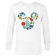 thumbnail image 1 of Disney Mickey Mouse Head Shape Icon Flowers Garden Spring - Long Sleeve T-Shirt for Men - Customized-White, 1 of 5