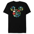 thumbnail image 1 of Disney Mickey Mouse Head Shape Icon Flowers Garden Spring - Short Sleeve Blended T-Shirt for Adults - Customized-Black, 1 of 5