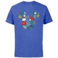 thumbnail image 1 of Disney Mickey Mouse Head Shape Icon Flowers Garden Spring - Short Sleeve Cotton T-Shirt for Adults - Customized-Royal Heather, 1 of 5