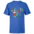 thumbnail image 1 of Disney Mickey Mouse Head Shape Icon Flowers Garden Spring - Short Sleeve T-Shirt for Kids - Customized-Royal, 1 of 5