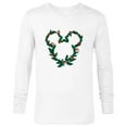 thumbnail image 1 of Disney Mickey Mouse Head Shape Icon Holly Christmas Wreath - Long Sleeve T-Shirt for Men - Customized-White, 1 of 5