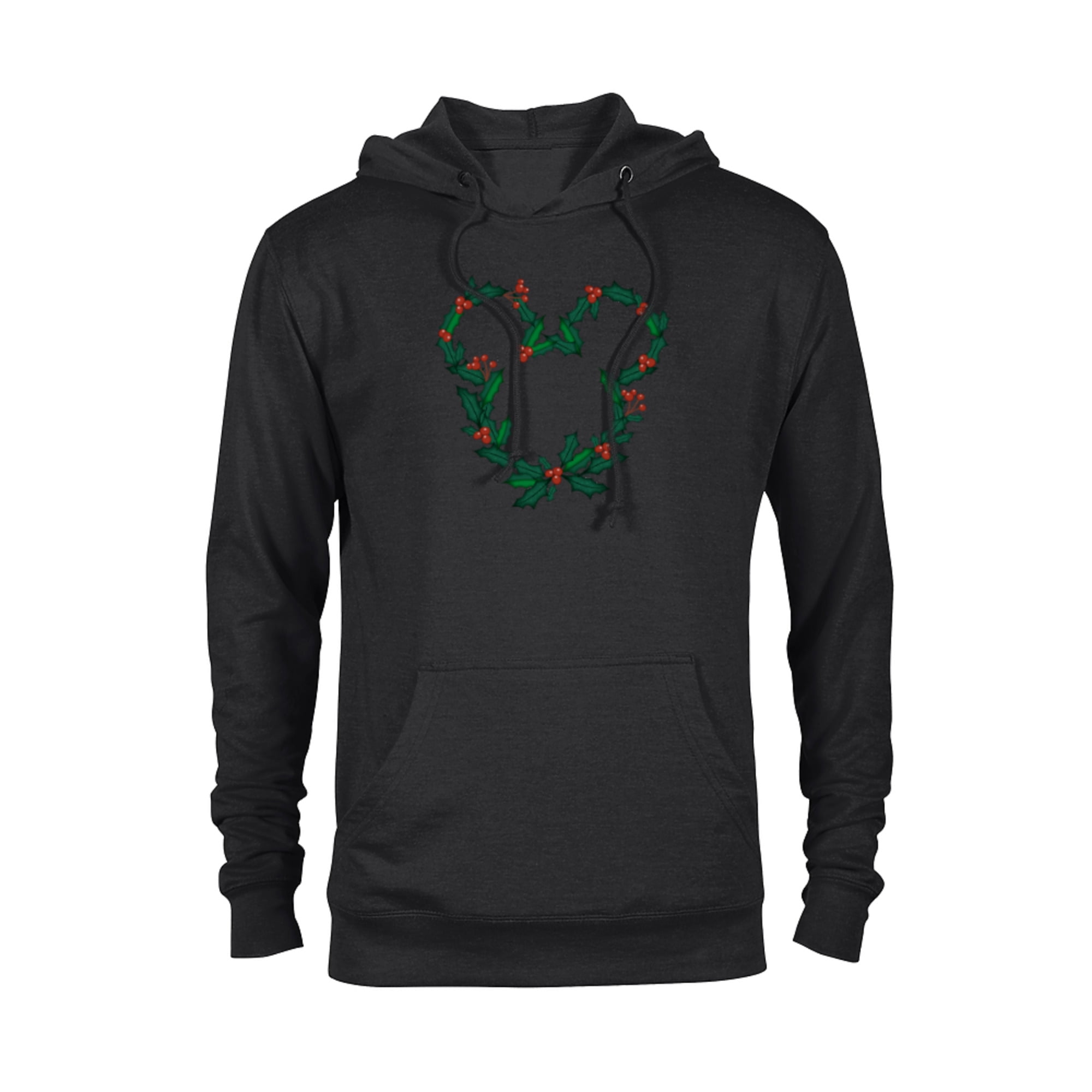Disney Mickey Mouse Head Shape Icon Holly Christmas Wreath - Pullover ...