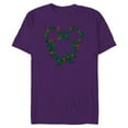thumbnail image 1 of Disney Mickey Mouse Head Shape Icon Holly Christmas Wreath - Short Sleeve Blended T-Shirt for Adults - Customized-Purple, 1 of 5