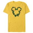 thumbnail image 1 of Disney Mickey Mouse Head Shape Icon Holly Christmas Wreath - Short Sleeve Blended T-Shirt for Adults - Customized-Yellow, 1 of 5