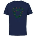 thumbnail image 1 of Disney Mickey Mouse Head Shape Icon Holly Christmas Wreath - Short Sleeve Cotton T-Shirt for Adults - Customized-Navy, 1 of 5