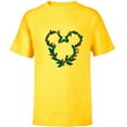 thumbnail image 1 of Disney Mickey Mouse Head Shape Icon Holly Christmas Wreath - Short Sleeve T-Shirt for Kids - Customized-Yellow, 1 of 5