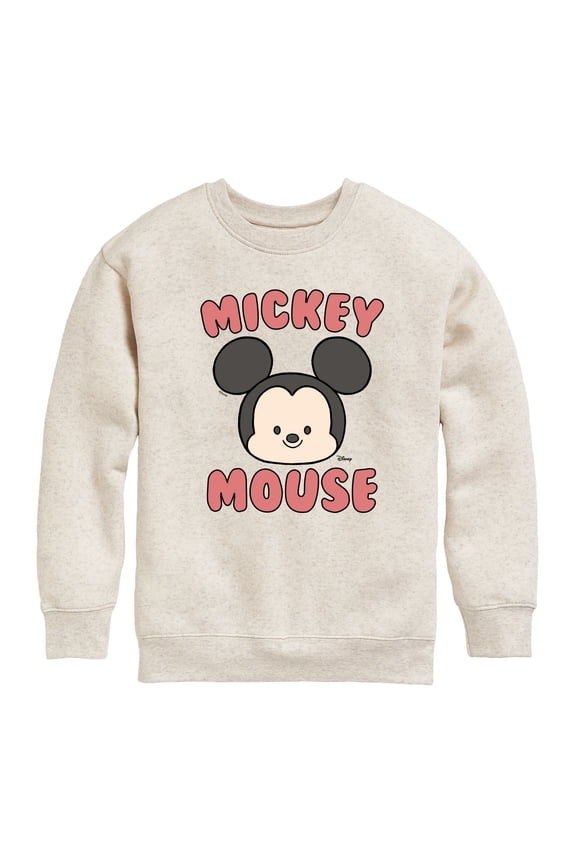 - Mickey Mouse Head Graphic Long Sleeve Fleece Sweatshirt