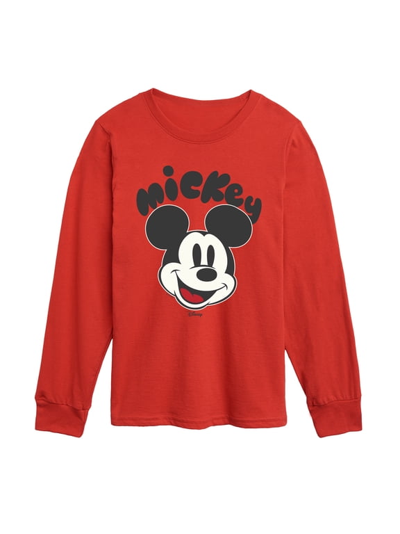 - Mickey Mouse Head Boys' Long Sleeve Graphic T-Shirt