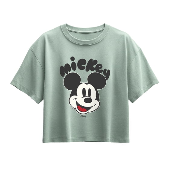 Disney - Mickey Mouse Head - Youth Girls Boxy T-Shirt