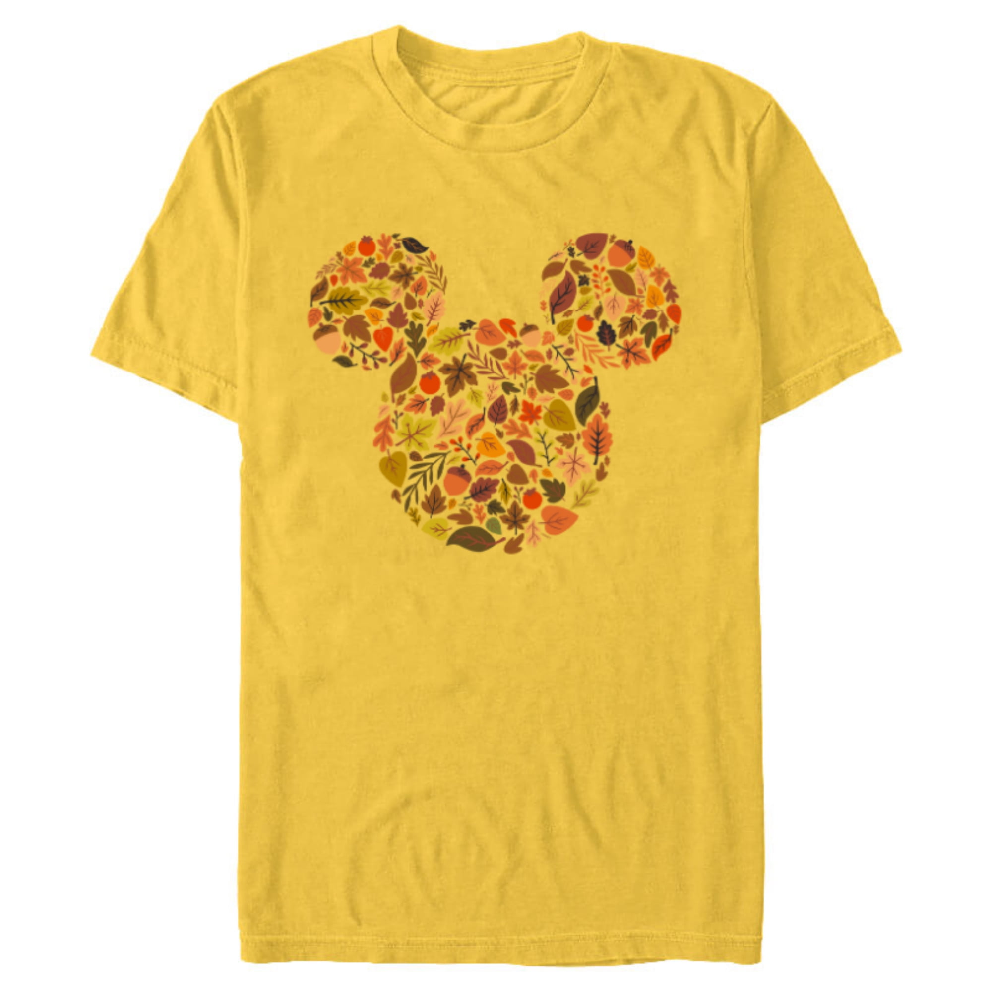 Disney Mickey Mouse Head and Ears Icon Fall Leaves - Short Sleeve ...