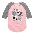 thumbnail image 1 of Disney - Mickey Mouse - Head in the Clouds - Overlooking the City - Toddler & Youth Girls Raglan Graphic T-Shirt, 1 of 4
