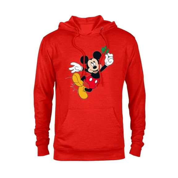 Disney Mickey Mouse Lucky Four-Leaf Clover St. Patrick's Day - Pullover Hoodie for Adults - Customized-Red Heather