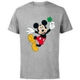 thumbnail image 1 of Disney Mickey Mouse Lucky Four-Leaf Clover St. Patrick's Day - Short Sleeve Cotton T-Shirt for Adults - Customized-Athletic Heather, 1 of 5