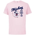thumbnail image 1 of Disney Mickey Mouse Here Comes the Fun Retro Vintage - Short Sleeve Cotton T-Shirt for Adults - Customized-Soft Pink, 1 of 5
