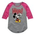 thumbnail image 1 of Disney - Mickey Mouse - Hiya! - Toddler & Youth Girls Raglan Graphic T-Shirt, 1 of 5