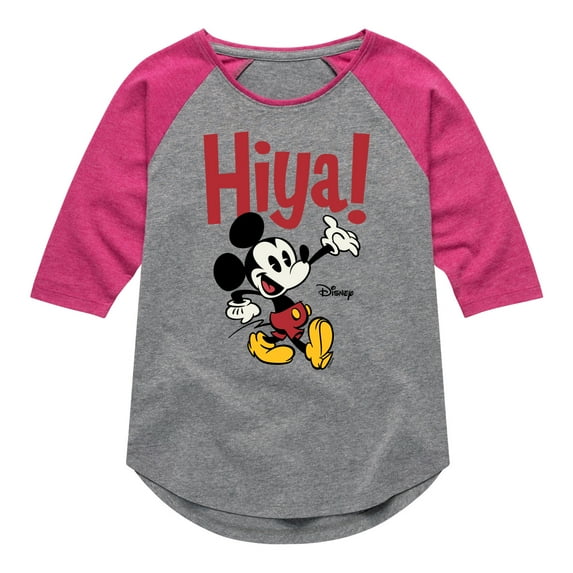 Disney - Mickey Mouse - Hiya! - Toddler & Youth Girls Raglan Graphic T-Shirt