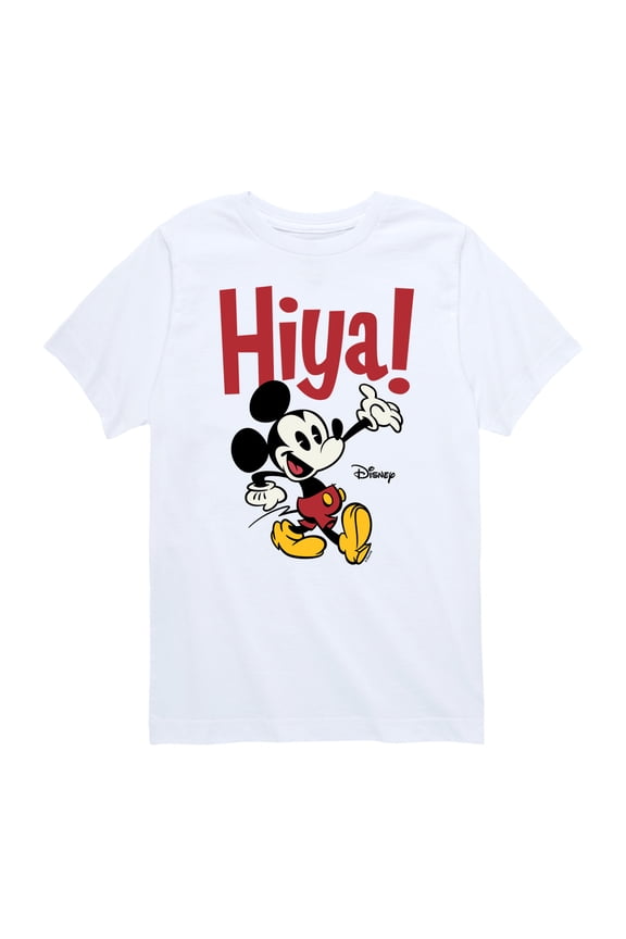 - Mickey Mouse - Hiya! - Youth Short Sleeve Graphic T-Shirt
