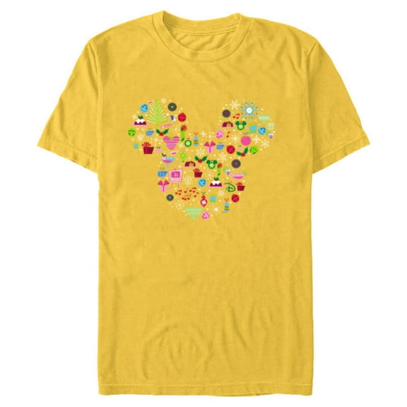 Disney Mickey Mouse Holiday Celebration - Short Sleeve Blended T-Shirt for Adults - Customized-Yellow