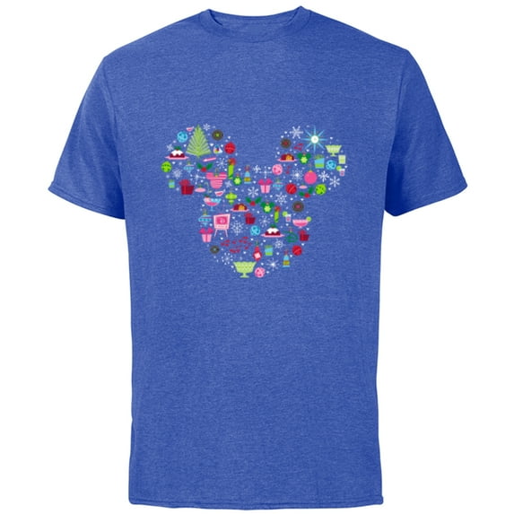 Disney Mickey Mouse Holiday Celebration - Short Sleeve Cotton T-Shirt for Adults - Customized-Royal Heather