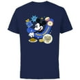 thumbnail image 1 of Disney Mickey Mouse Holiday Happy Hanukkah Shine Bright - Short Sleeve Cotton T-Shirt for Adults - Customized-Navy, 1 of 5