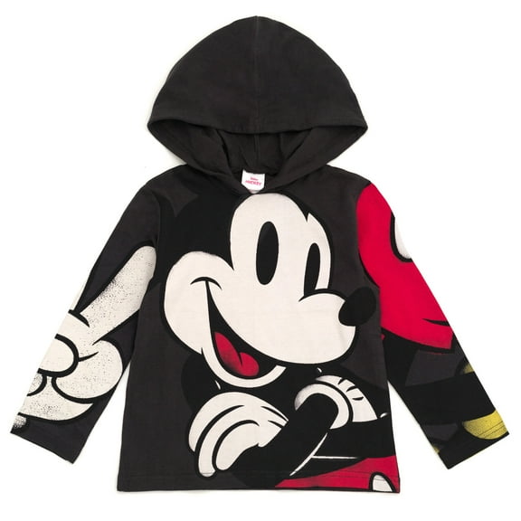 Disney Mickey Mouse Hooded Long Sleeve T-Shirt Toddler to Big Kid