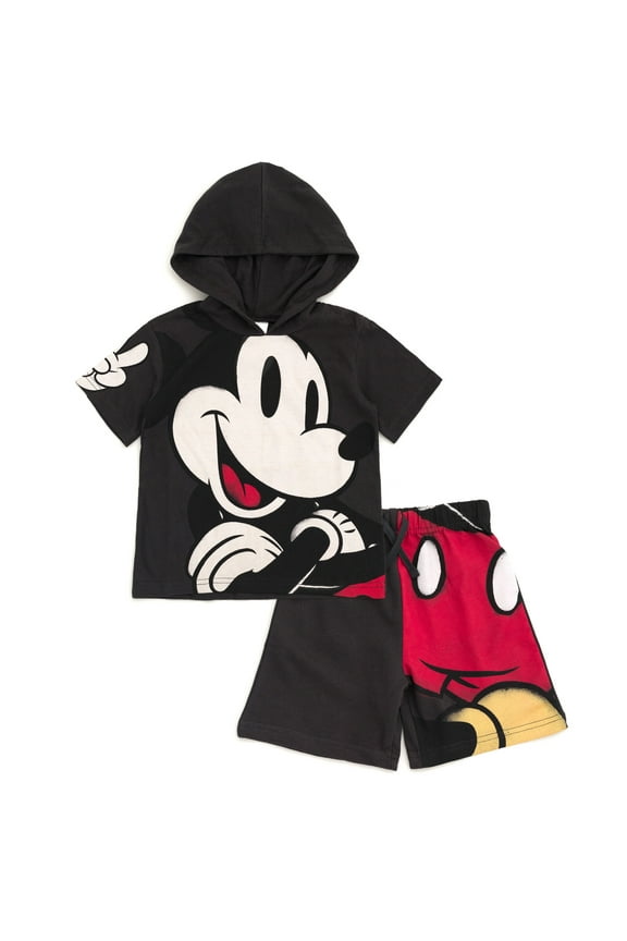 Mickey Mouse Hooded T-Shirt and French Terry Shorts Outfit Set Toddler to Big Kid