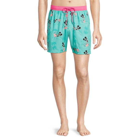 Disney Mickey Mouse Hot Palms Men's & Big Men's Swim Trunks, Size S-3XL