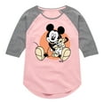 thumbnail image 1 of Disney - Mickey Mouse Hugs His Puppy - Toddler & Youth Girls Raglan Graphic T-Shirt, 1 of 4