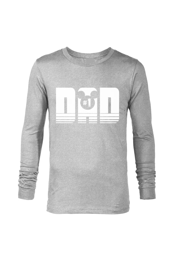 Mickey Mouse Icon #1 Dad - Long Sleeve T-Shirt for Men - Customized-Athletic Heather