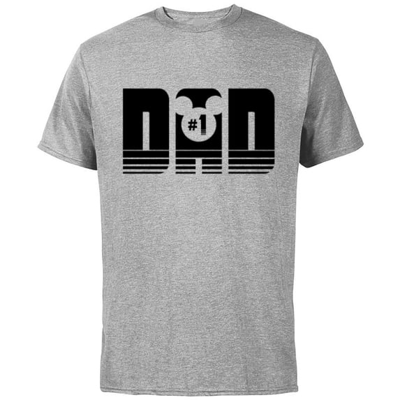 Disney Mickey Mouse Icon #1 Dad Retro Stipes - Short Sleeve Cotton T-Shirt for Adults - Customized-Athletic Heather