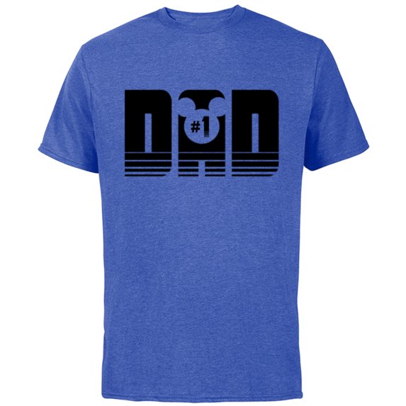 Disney Mickey Mouse Icon #1 Dad Retro Stipes - Short Sleeve Cotton T-Shirt for Adults - Customized-Royal Heather