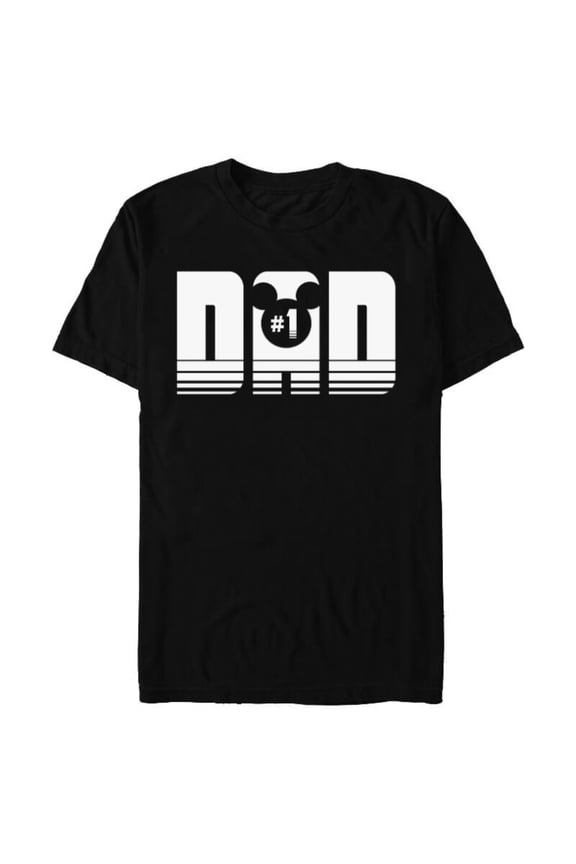 Mickey Mouse Icon #1 Dad - Short Sleeve Blended T-Shirt for Adults - Customized-Black