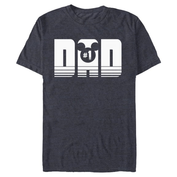 Disney Mickey Mouse Icon #1 Dad - Short Sleeve Blended T-Shirt for Adults - Customized-Navy Heather