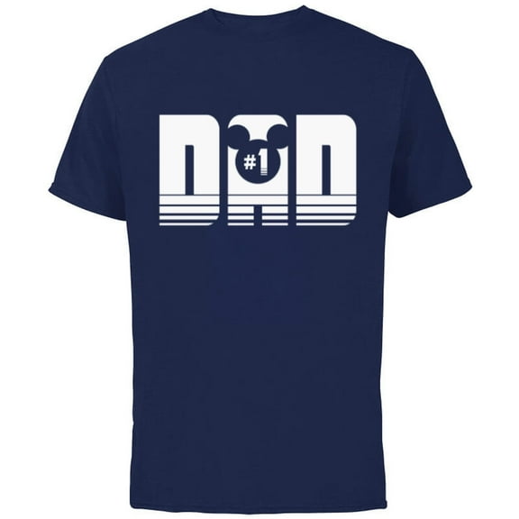 Disney Mickey Mouse Icon #1 Dad - Short Sleeve Cotton T-Shirt for Adults - Customized-Navy