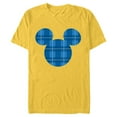 thumbnail image 1 of Disney Mickey Mouse Icon Blue Holiday Plaid - Short Sleeve Blended T-Shirt for Adults - Customized-Yellow, 1 of 5