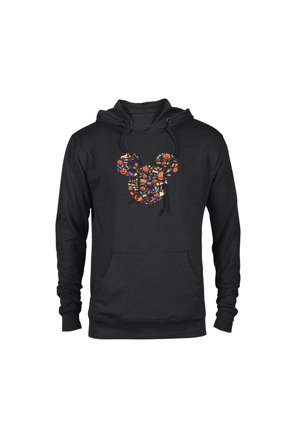 Mickey Mouse Icon Candy and Pumpkins Halloween - Pullover Hoodie for Adults - Customized-Black