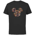 thumbnail image 1 of Disney Mickey Mouse Icon Candy and Pumpkins Halloween - Short Sleeve Cotton T-Shirt for Adults - Customized-Black, 1 of 5