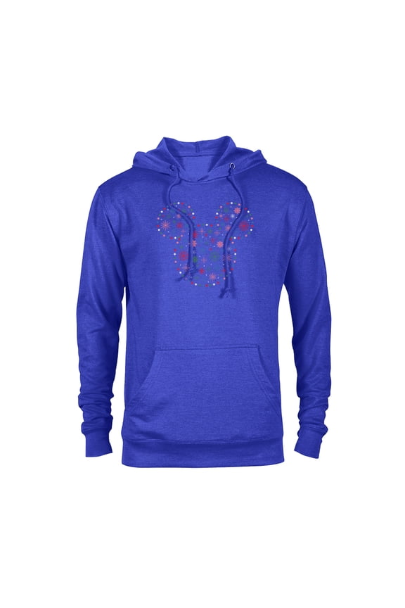 Mickey Mouse Icon Christmas Holiday Lights Snowflakes - Pullover Hoodie for Adults - Customized-Navy