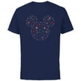 thumbnail image 1 of Disney Mickey Mouse Icon Christmas Holiday Lights Snowflakes - Short Sleeve Cotton T-Shirt for Adults - Customized-Navy, 1 of 5