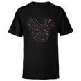 thumbnail image 1 of Disney Mickey Mouse Icon Christmas Holiday Lights Snowflakes - Short Sleeve T-Shirt for Kids - Customized-Black, 1 of 5