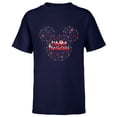 thumbnail image 1 of Disney Mickey Mouse Icon Christmas Lights Happy Holidays - Short Sleeve T-Shirt for Kids - Customized-Navy, 1 of 5