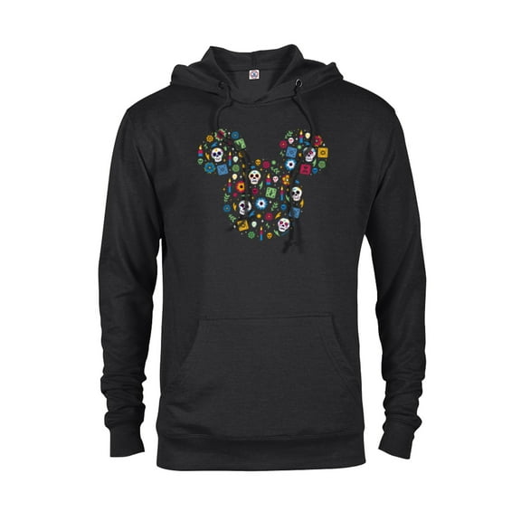 Disney Mickey Mouse Icon Día de los Muertos Day of the Dead - Pullover Hoodie for Adults - Customized-Black