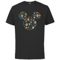 thumbnail image 1 of Disney Mickey Mouse Icon Día de los Muertos Day of the Dead - Short Sleeve Cotton T-Shirt for Adults - Customized-Black, 1 of 5